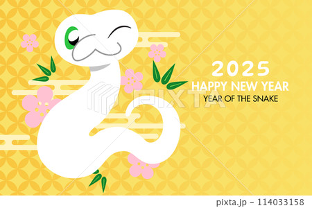 Cute snake lunar new year 2025 card Cute snake lunar new year 2025 card 114033158