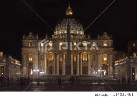 St. Peter's Square in Vatican City by night St. Peter's Square in Vatican City by night 114033461
