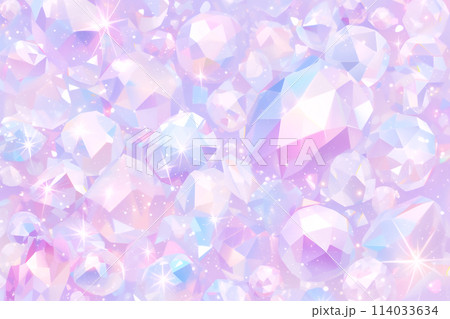 パステルカラーの煌びやかな宝石の背景イラスト 114033634