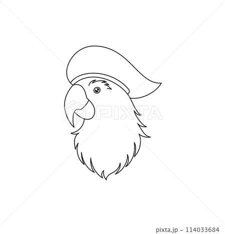 An icon of a cockatoo parrot wearing a pirate hat. An icon of a cockatoo parrot wearing a pirate hat. 114033684