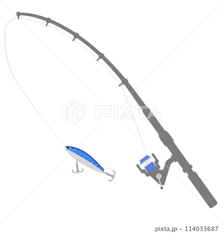 釣り竿とルアーのイラスト 114033687