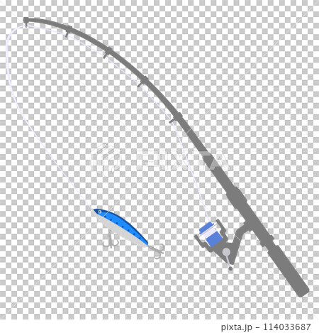 釣り竿とルアーのイラスト 114033687