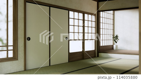Empty room, original Japanese style mixed with modern minimal. Empty room, original Japanese style mixed with modern minimal. 114035880