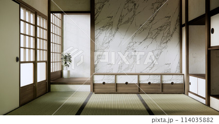 Empty room, original Japanese style mixed with modern minimal. Empty room, original Japanese style mixed with modern minimal. 114035882