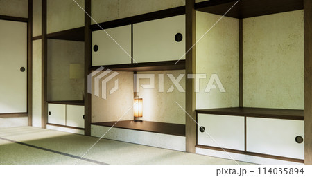 Empty room, original Japanese style mixed with modern minimal. Empty room, original Japanese style mixed with modern minimal. 114035894