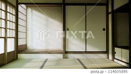 Empty room, original Japanese style mixed with modern minimal. Empty room, original Japanese style mixed with modern minimal. 114035895