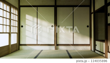 Empty room, original Japanese style mixed with modern minimal. Empty room, original Japanese style mixed with modern minimal. 114035896