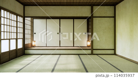 Empty room, original Japanese style mixed with modern minimal. Empty room, original Japanese style mixed with modern minimal. 114035937