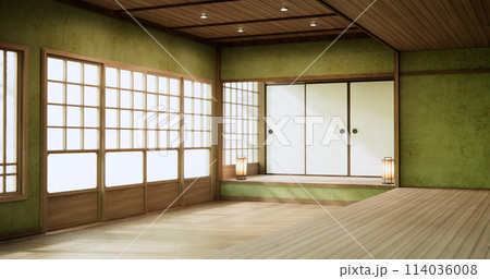 Green Empty room, original Japanese style mixed with modern minimal. 114036008