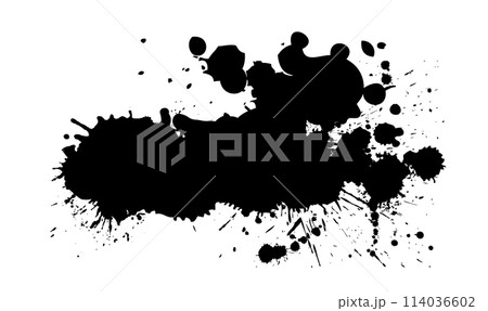 Abstract black blot object. hand drawing. Not AI. Vector illustration 114036602