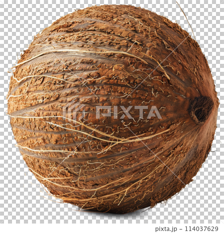 Close Up of a Coconut on White Background Close Up of a Coconut on White Background 114037629