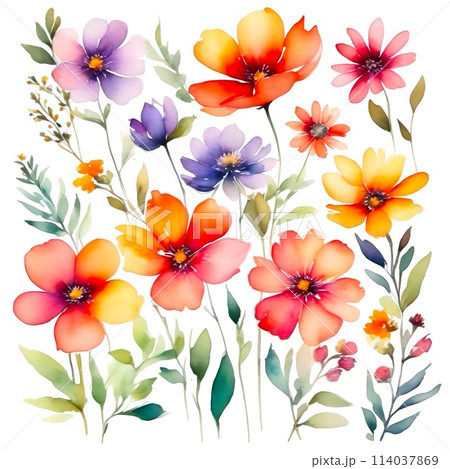 Each flower is a work of art, perfect for digital designs, stationery 114037869