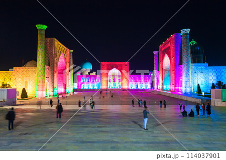 Registan night laser show, Uzbekistan Registan night laser show, Uzbekistan 114037901
