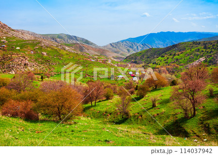 Mountain landscape between Samarkand and Shahrisabz 114037942