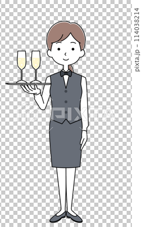 ウェイトレスのイラスト 114038214