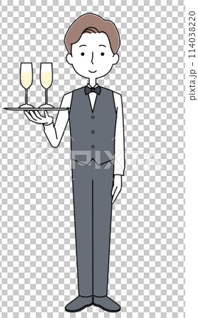 ウェイターのイラスト 114038220