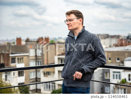 Portrait of a  45 yo business man outdoors, Brussels, Belgium 114038461