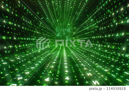 abstract binary code, Abstract technology background code number data transfer cyber attack 114038928