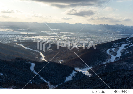 Yuzhno-Sakhalinsk, Match 03.2024 Ski resort Mountain Air Resort, Yuzhno-Sakhalinsk, Russia. 114039409