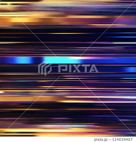Vivid Streaks of Color Blur in Abstract High-Speed Motion Art. 114039487