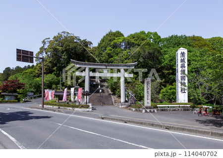 緑の木々に包まれる水戸市桜山にある茨城県護国神社【水戸市】 114040702