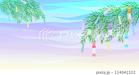 七夕 和柄 夏 背景 七夕 和柄 夏 背景 114042322