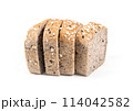 brown bread with cereals isolated on white background 114042582