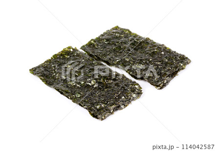 Nori sheets isolated on white background 114042587