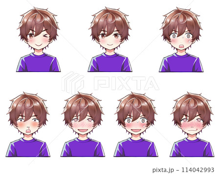 色々な表情のアニメ系男子アイコンイラストセット(成人向け) 色々な表情のアニメ系男子アイコンイラストセット(成人向け) 114042993