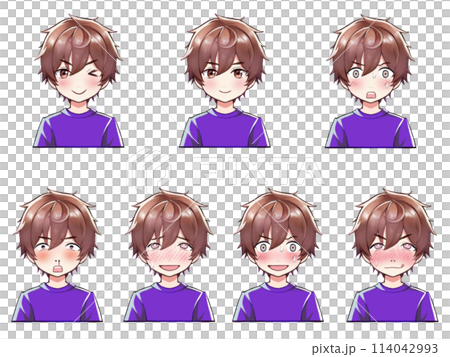 色々な表情のアニメ系男子アイコンイラストセット(成人向け) 色々な表情のアニメ系男子アイコンイラストセット(成人向け) 114042993