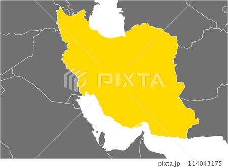 イランと周辺国の地図、国境入り 114043175