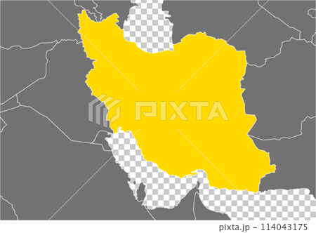 イランと周辺国の地図、国境入り 114043175