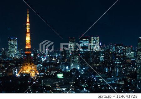 東京タワーと夜景 114043728