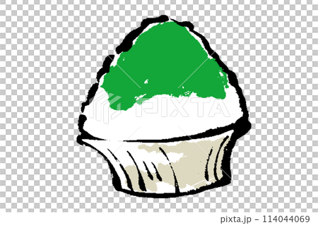 Melon flavored shaved ice illustration 114044069