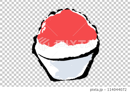 Strawberry flavored shaved ice illustration Strawberry flavored shaved ice illustration 114044072