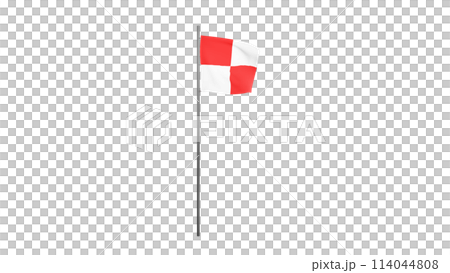 Tsunami flag, U flag, square flag, evacuation signal, international signal flag, for compositing, transparent material, alpha channel 114044808