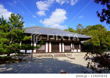 奈良のお寺・秋の秋篠寺本堂 114045638