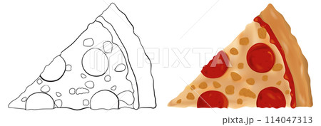 Delicious Pepperoni Pizza Slice Illustration Delicious Pepperoni Pizza Slice Illustration 114047313