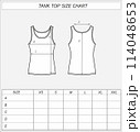 Tank top size chart. Singlet front and back 114048653