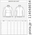 Sweater size chart. Knitted turtleneck 114048654