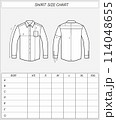 Business shirt size chart. Classic wear 114048655