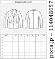 Blazer size chart. Business jacket. 114048657