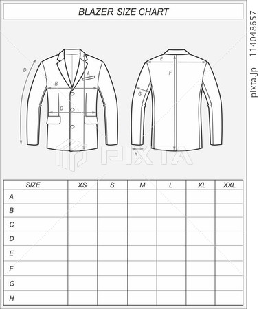 Blazer size chart. Business jacket. Blazer size chart. Business jacket. 114048657