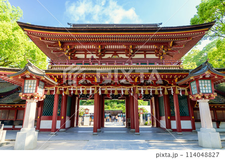 《福岡県》御本殿改修工事中の太宰府天満宮（仮殿） 114048827