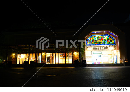 山梨県甲州市 夜の勝沼ぶどう郷駅 山梨県甲州市 夜の勝沼ぶどう郷駅 114049619