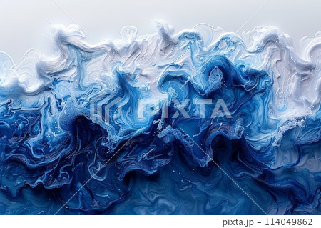 Background of wave with blue and white colors. Calming and peaceful mood 114049862