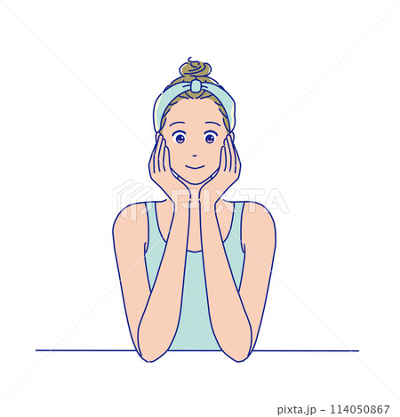 肌のお手入れをする女性 114050867