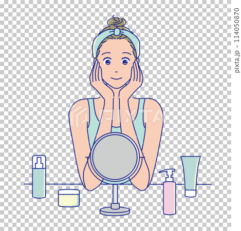 Women who care for the skin 114050870