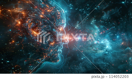 Circuit board close-up. Electronic computer hardwa 114052203