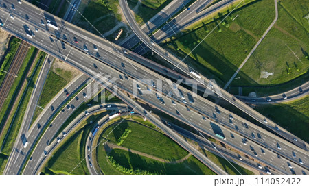 Lot of cars on modern road junction 114052422